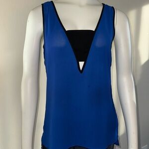 Express colbalt blue & black sleeveless top
